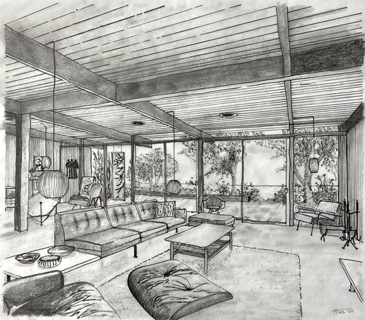 Mid-Century Quintessence, 2022 | Pen and Graphite on Vellum